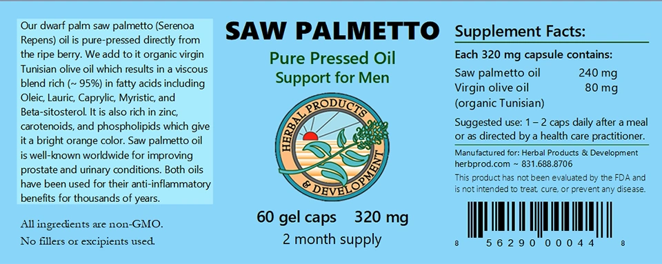 Saw Palmetto label